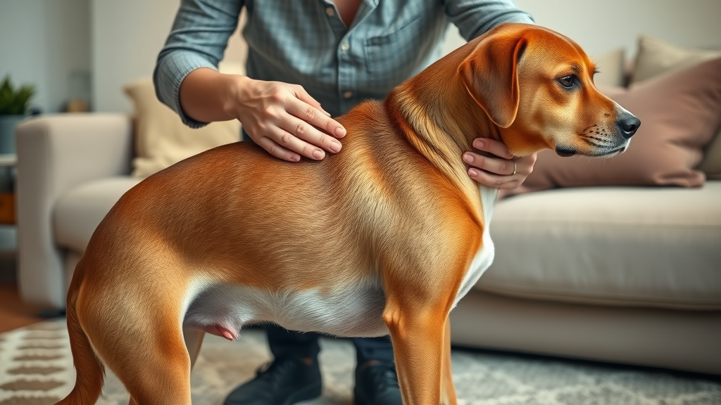 how to assess dog body condition score, hands evaluating ribs and waist for optimal dog nutrition