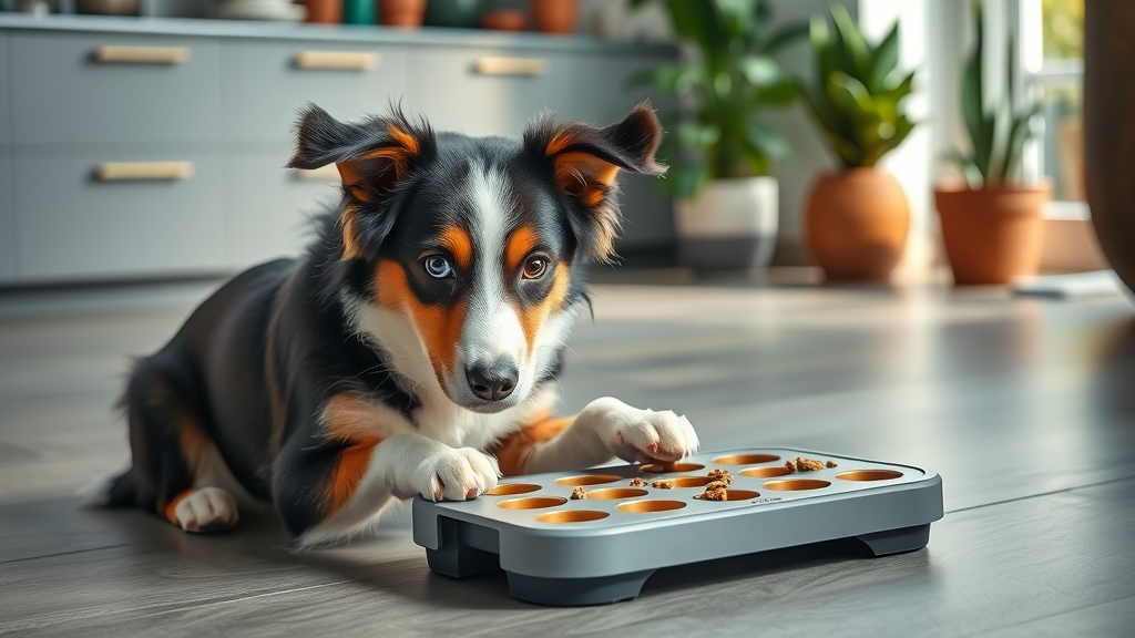 puzzle toy border collie dog puzzle feeder interactive toy indoors mental stimulation