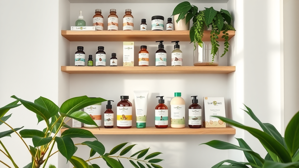 eco-friendly shelf of natural flea and tick prevention essential oils