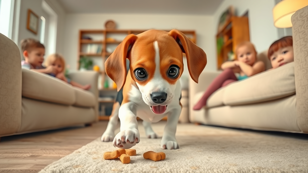 hide and seek beagle hunting treats indoor dog activities family room