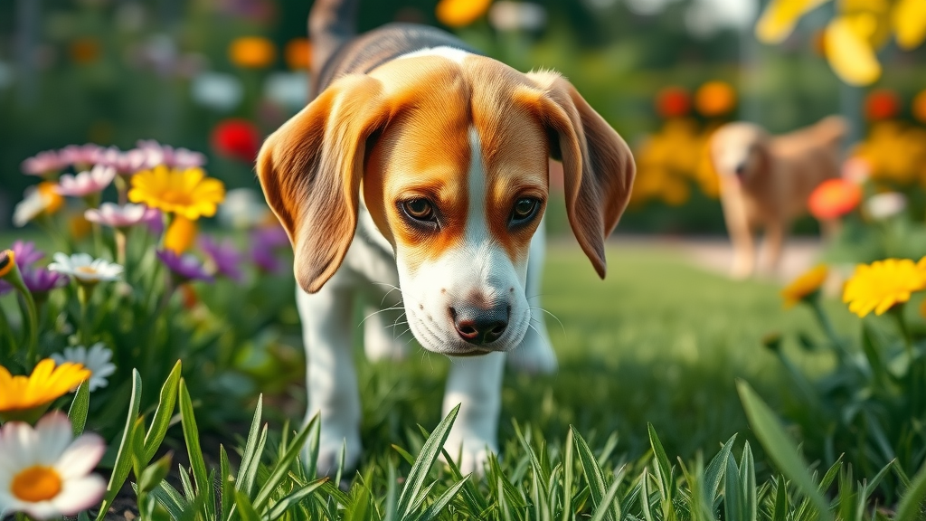 beagle nose work garden treats - activities for dogs sense of smell