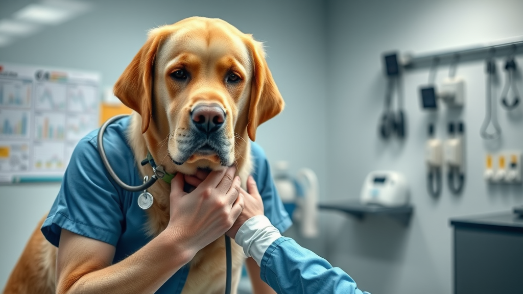 affectionate dog breeds Labrador Retriever at veterinarian emotional bonding
