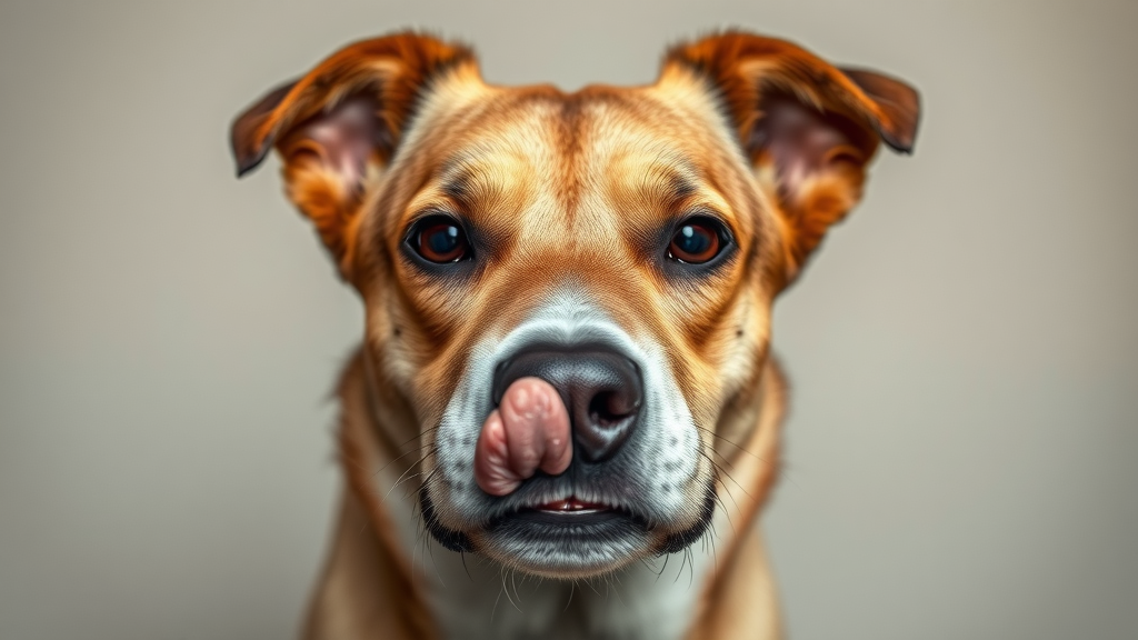 Dog showing aggressive warning signs, raised hackles, curled lip, intense gaze, close-up, early signs of aggression in dogs